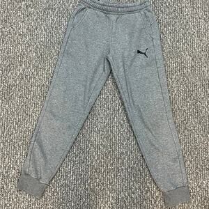 Puma Small Gray Joggers – Fleece-Lined Womens Sweatpants Cuffed Ankles Small